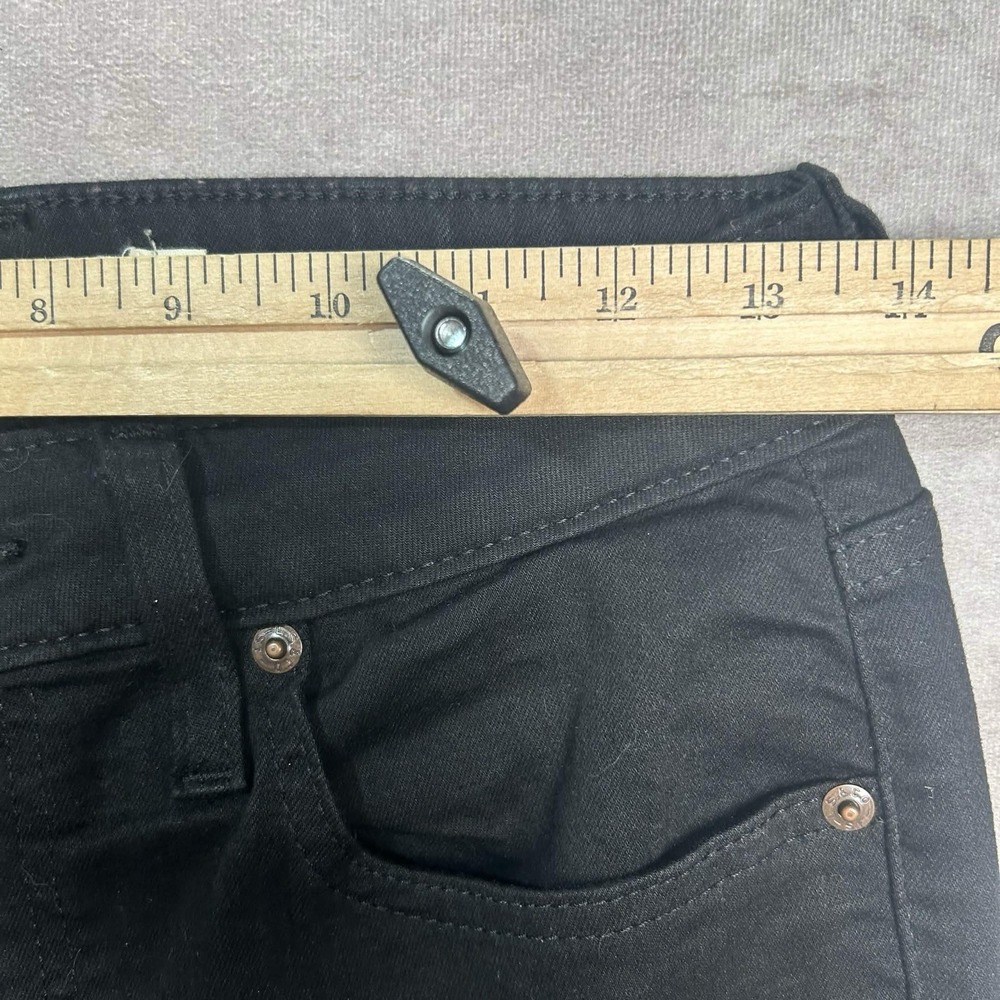 Levis 726 Jeans Womens 29 Black High Rise Flare Stretch Dark Wash Boho - Picture 7 of 9